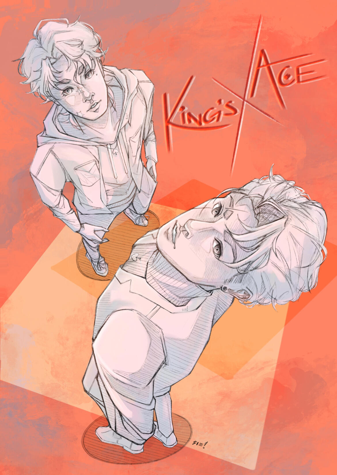 half-render full body + 1 additional character